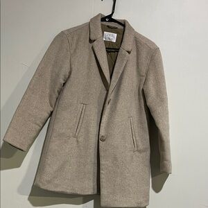 ZARA kids Taupe Single-Breasted Pea Coat